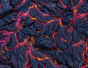 Obraz premium Closeup View Of Molten Lava Flow Texture