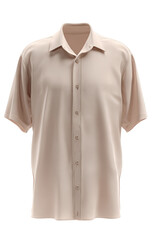  Beige Half Shirt Premium Texture Realistic Surface on Transparent Background