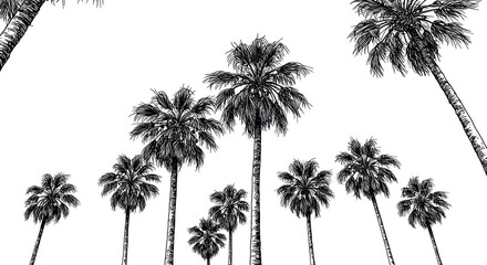 Fototapeta premium Palm Canopy's Embrace AI Generated