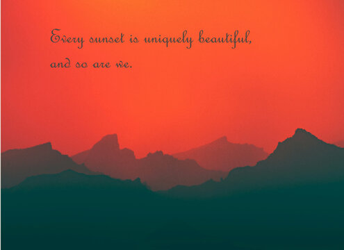 Inspirational Sunset Quote Image About Inner Beauty & Nature