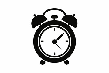 alarm  clockblack  silhouette vector