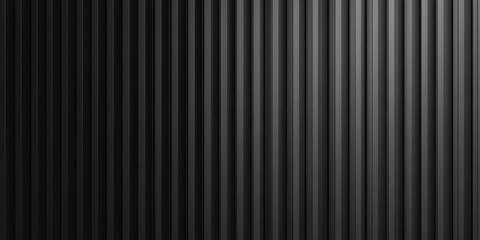 Obraz premium Smooth black vertical ridged surface with evenly spaced glossy and matte alternating stripes creating a modern textured pattern