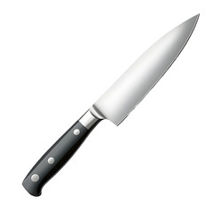 Fototapeta premium Professional Stainless Steel Chef’s Knife on Transparent Background