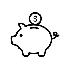 piggy bank line art vector 