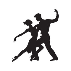 dancing silhouette, editable vector image