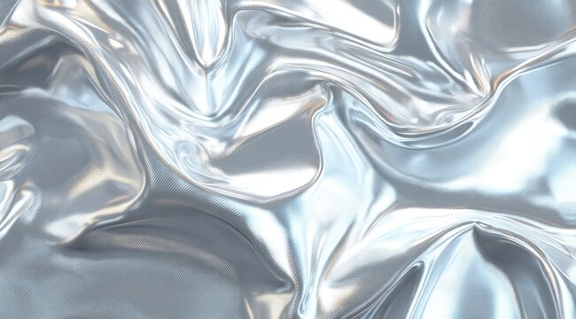 Silky, reflective, metallic folds - Powered by Adobe