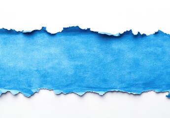 Obraz premium Ripped blue paper strip on white background (1)