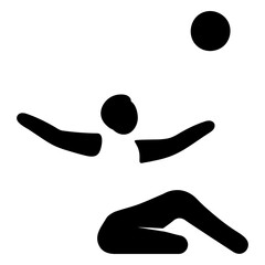 Sitting volleyball paralympic sport silhouette