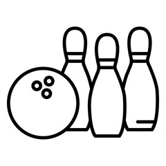 Fototapeta premium Bowling ball and pins icon