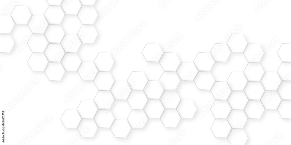 Canvas Prints abstract geometric mesh cell texture modern futuristic wallpaper, white 3d render hexagonal geometri