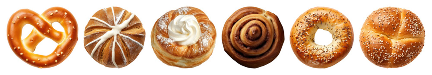 Fototapeta premium PNG Flaky pastry with whipped cream, transparent background