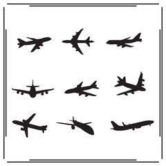 Airplane silhouette, Airplane illustration ,Airplane clipart, Airplane vector , Airplane icon , black Airplane illustration on white background, Airplane vector illustration ,