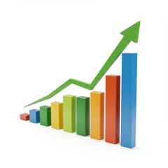 Colorful growth chart isolated on white background for business presentation, report, and infographic use cases.