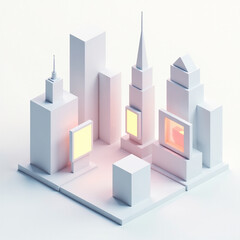 Fototapeta premium Minimal Times Square Isometric Geometry