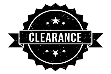 Clearance badge with stars silhouette vector illustration
