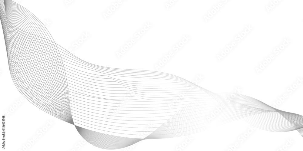 Sticker abstract grey wave line texture background, abstract interlacing lines and points digital connection