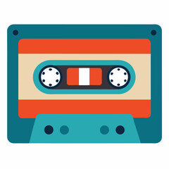 Cassette tape retro vintage mixtape resume vector on white background.