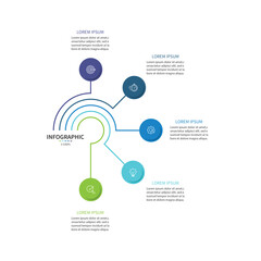 Vector infographic label design with circle infographic template design and 5 options or steps.