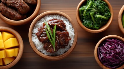 Delicious Korean Bibimbap with Fresh Vegetables and Savory Beef