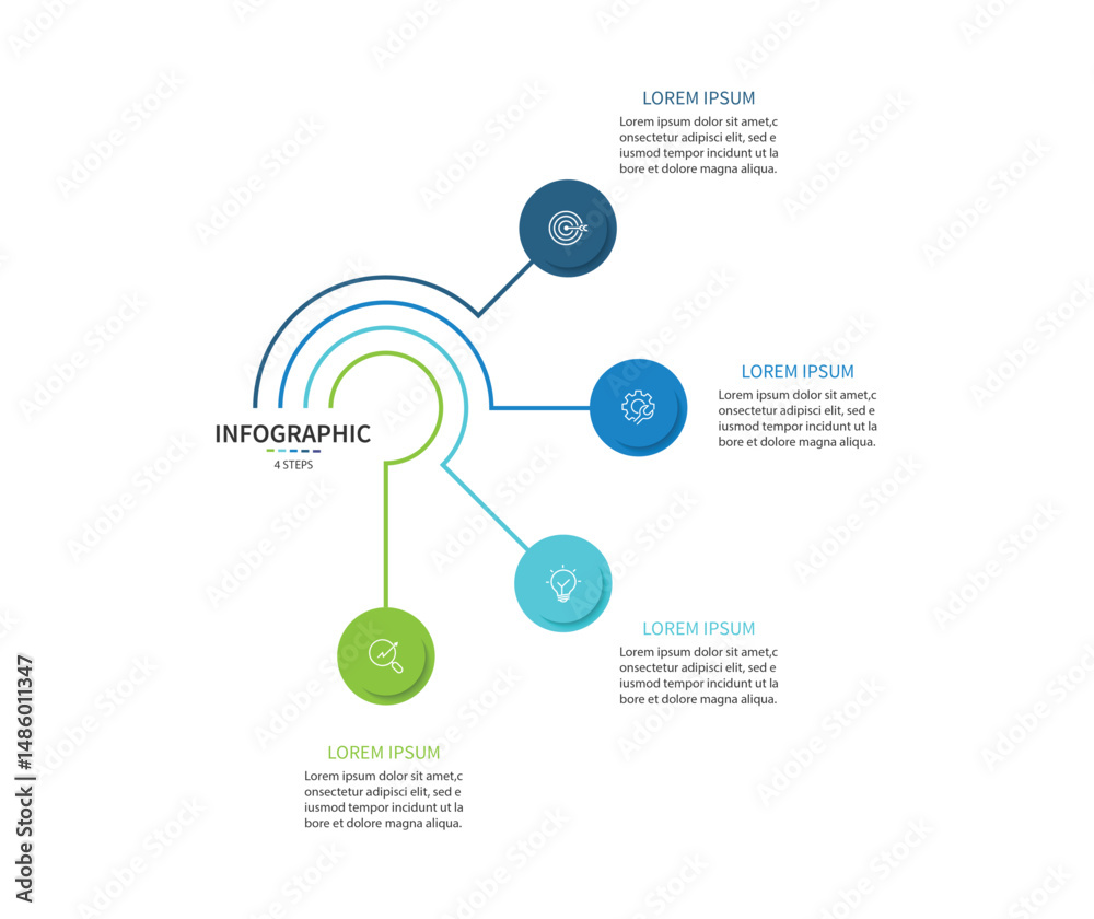 Aufkleber Vector infographic label design with circle infographic template design and 4 options or steps.