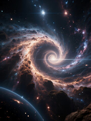 Space nebula hand drawn illustration