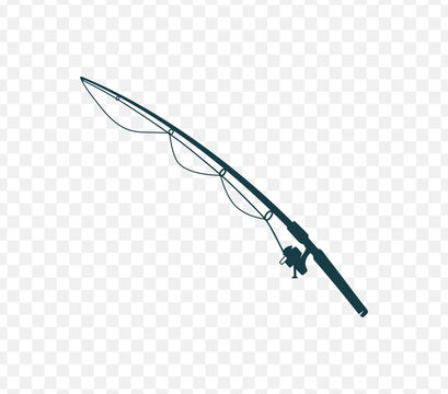 recommend clip art: fishing rod silhouette vector art design