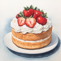Delicious Strawberry Shortcake with Fresh Whipped Cream Topping