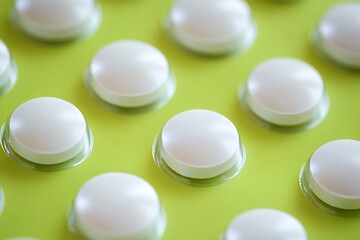 White pills blister pack showing pharmaceutical industry production