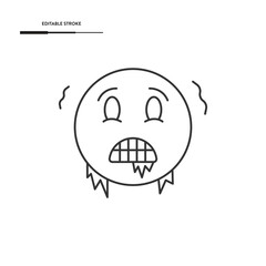 Frozen Emoji Icon Vector Design.