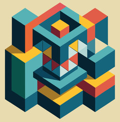 Fototapeta premium abstract 3d cubes