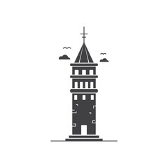 Galata Tower Icon Vector Design.
