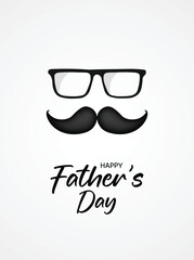 Happy Father's day eye glass with moustache vector poster