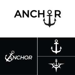 Minimalist Anchor Letter Logo, Clean Nautical Branding Vector