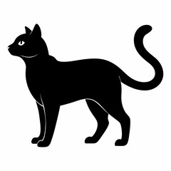 Cat silhouette vector illustration on white background