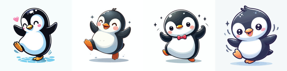 cute penguin cartoon vector