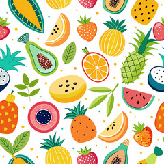 Vibrant fruit slices pattern