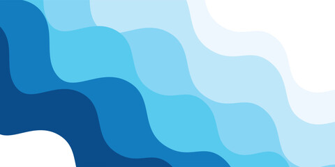 Seamless sea waves layered vector background. Blue ocean waves. Water wave pattern design.