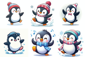 cute penguin cartoon vector
