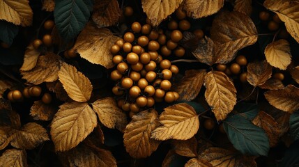 Fototapeta premium Autumnal berries and leaves