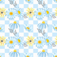 Seamless floral pattern, botanical, blooming, garden textile backgroung, vector illustration design.