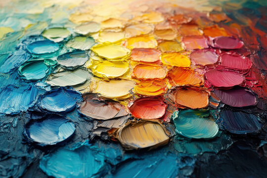 Paint palette with vibrant colors.
