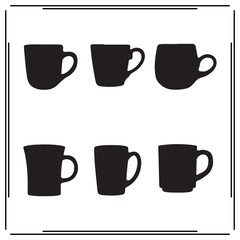 Mug silhouette, Mug illustration ,Mug clipart, Mug vector , Mug icon , black Mug illustration on white background, Mug vector illustration ,