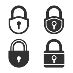 Professional Minimalist Padlock Icon set Vector Design.