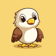 Fototapeta premium Eagle mascot cute cartoon no details solid background bright