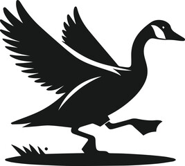 Fototapeta premium Bird silhouette of a goose vector object design