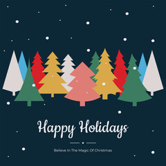 Fototapeta premium Merry Christmas And Happy New Year Card Vector Design.