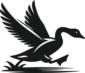 Bird silhouette of a goose vector object design