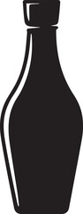 Sauce Bottle Black Vector in silhouette