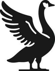Bird silhouette of a goose vector object design