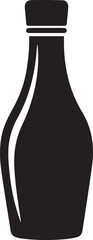 Sauce Bottle Black Vector in silhouette